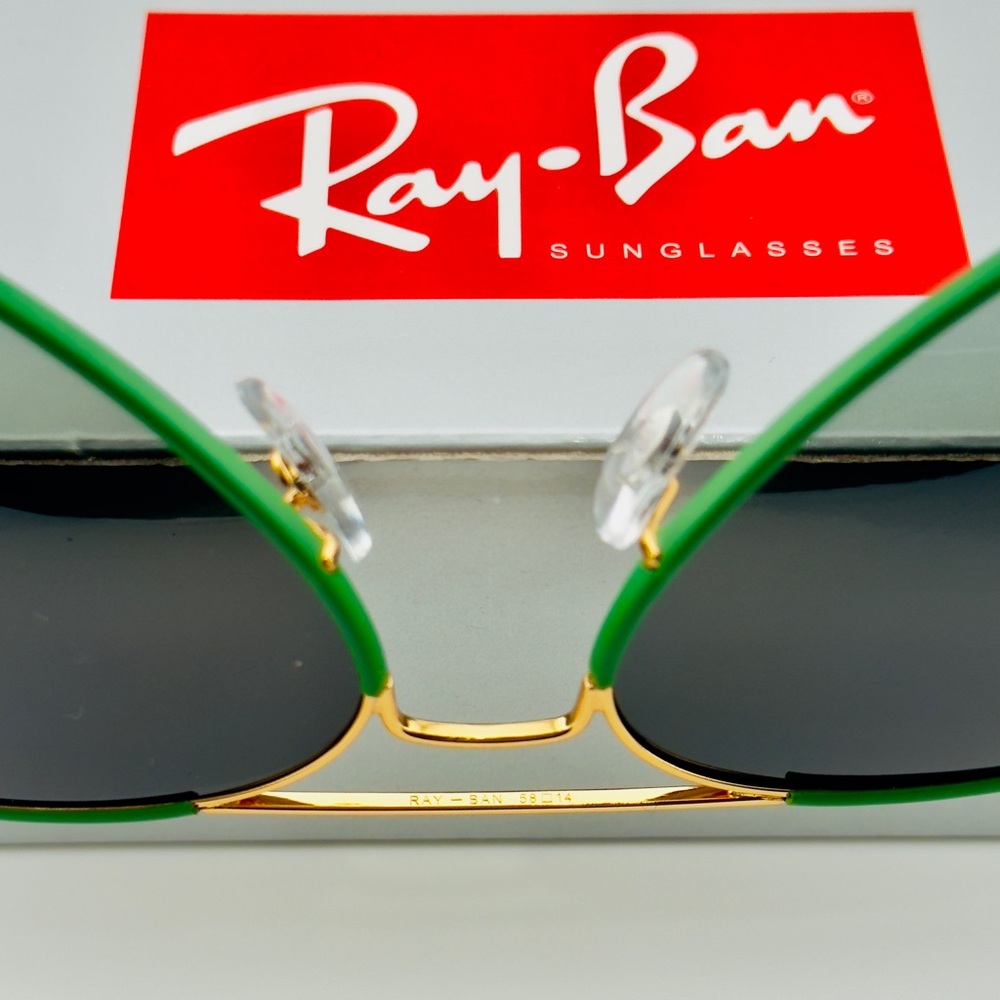 Ray-Ban Aviator Full Color Sunglasses RB3025JM Gold Green Frame Gradient Lenses - Picture 14 of 16
